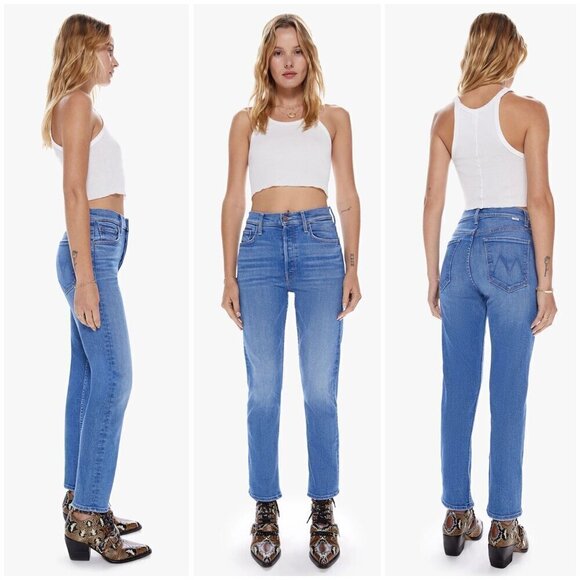 💕MOTHER💕 The Tomcat High Rise Straight Leg Jeans ~ Layover 31 NWOT - Picture 1 of 16